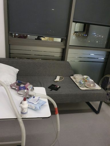 Pinky's hospital room in Turkey